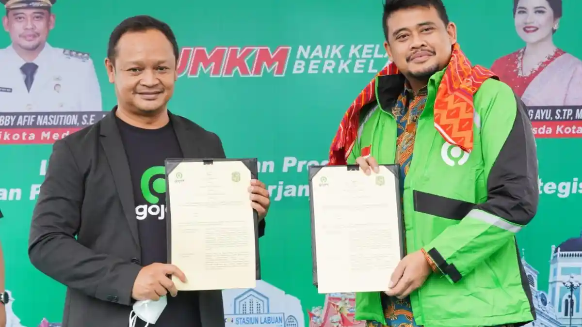 Majukan Perekonomian, Pemko dan Gojek MoU, Walikota Medan Bobby: Tahun Depan Plaza UMKM Dibangun