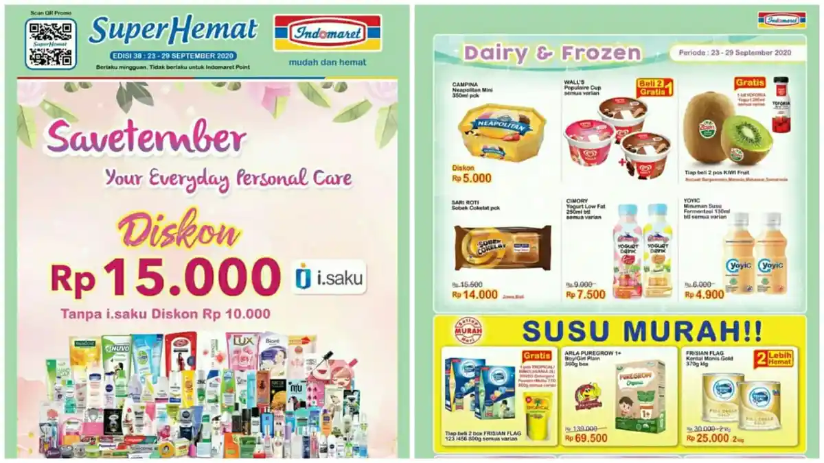 KATALOG PROMO INDOMARET 23-29 September 2020, Diskon Heboh Super Hemat Beli Sabun hingga Susu Murah!