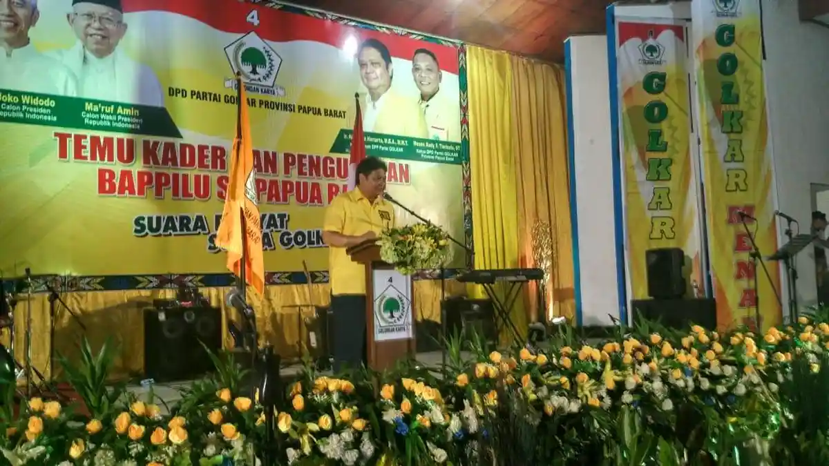 Airlangga Optimis Golkar Raih Suara Terbanyak di Papua Barat pada Pileg 2019