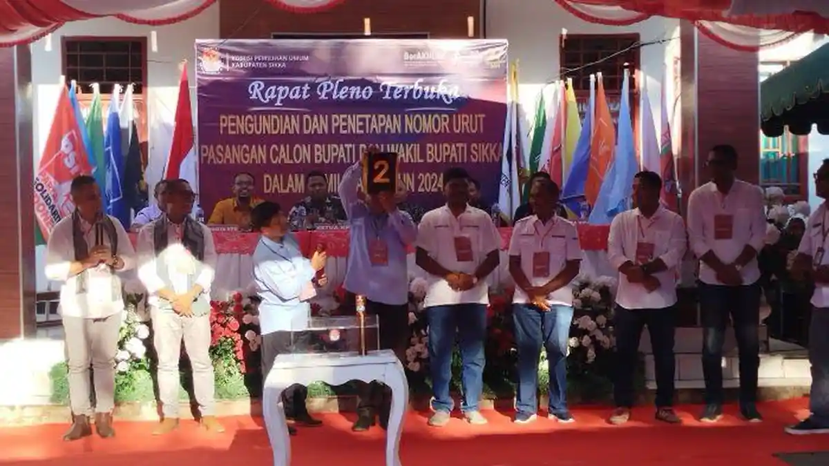 Hasil Pengundian dan Penetapan Nomor Urut, Paket SARR Dapat Nomor Urut 2 di Pilkada Sikka 2024