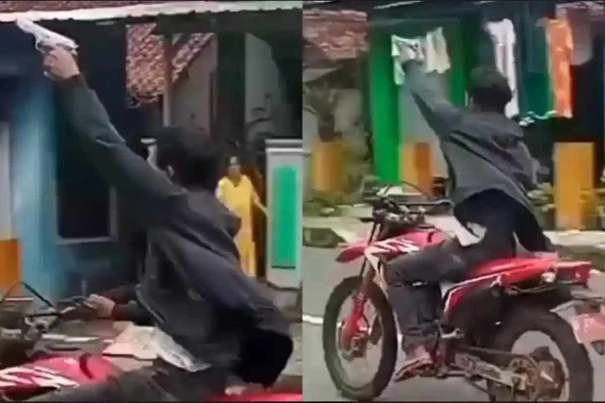 Viral Aksi Koboi Maling Acungkan Pistol Mainan saat Dikejar Warga, Berakhir Babak Belur