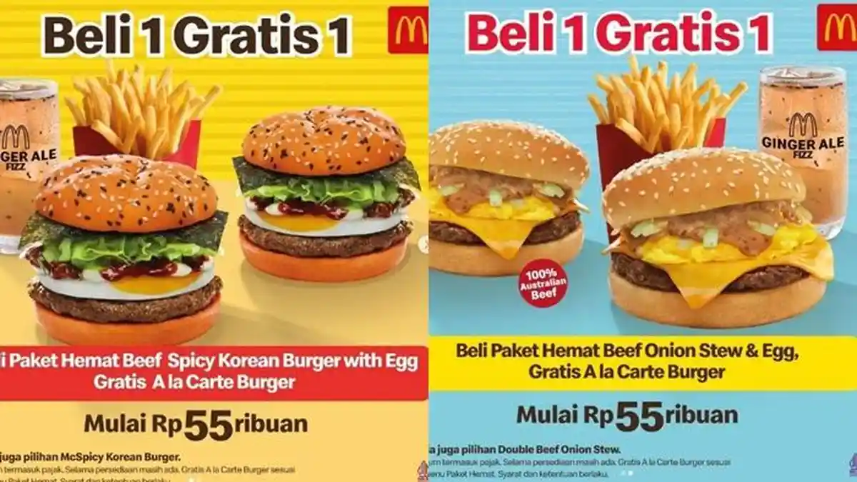 Promo McD Hari ini Jumat 19 Agustus 2022, Beli 1 Gratis 1 Mulai dari Harga Rp 55.000