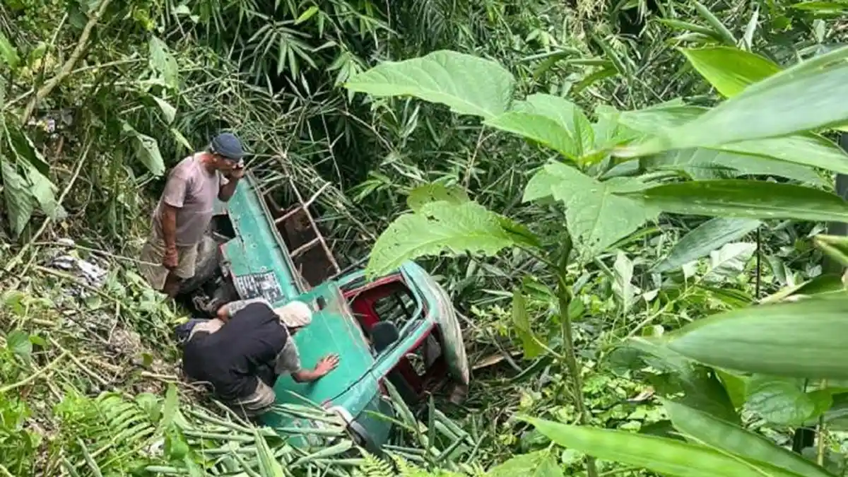 Ditabrak Truk, Yastika Kehilangan Kendali dan Masuk Jurang di Tabanan