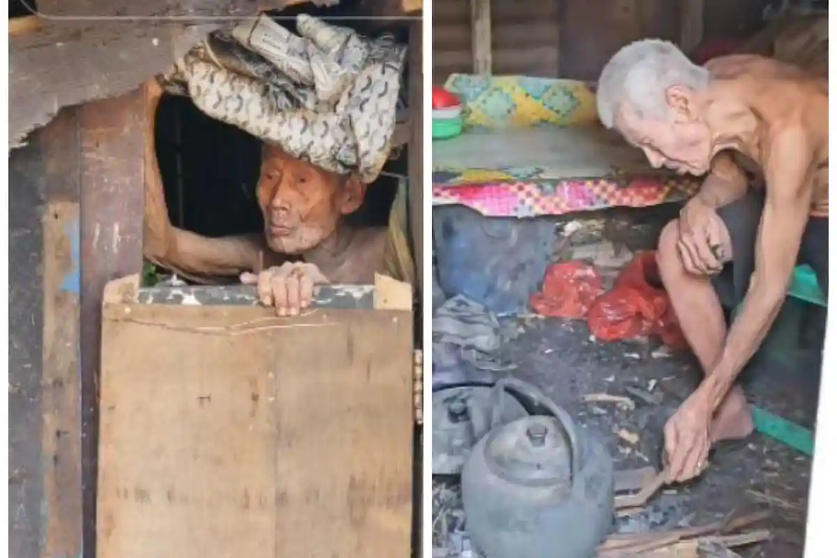 Kakek Jaung Usia 105 Tahun Tinggal di Gubuk Bekasi, 3 Anaknya Mapan Tapi Tak Mau Rawat Gegara Rewel