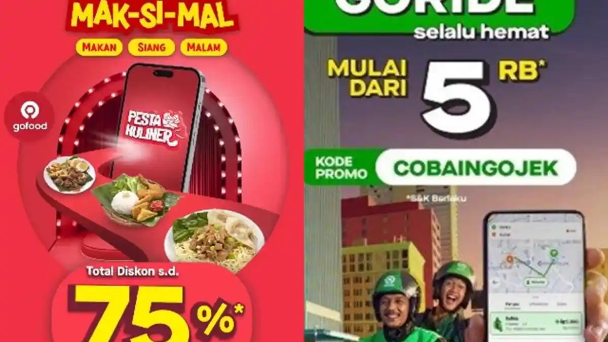 16 Kode Promo Gojek Hari Ini 23 Mei 2025, Diskon GoRide Rp5 Ribu, GoCar 50 Persen, GoFood 70 Persen