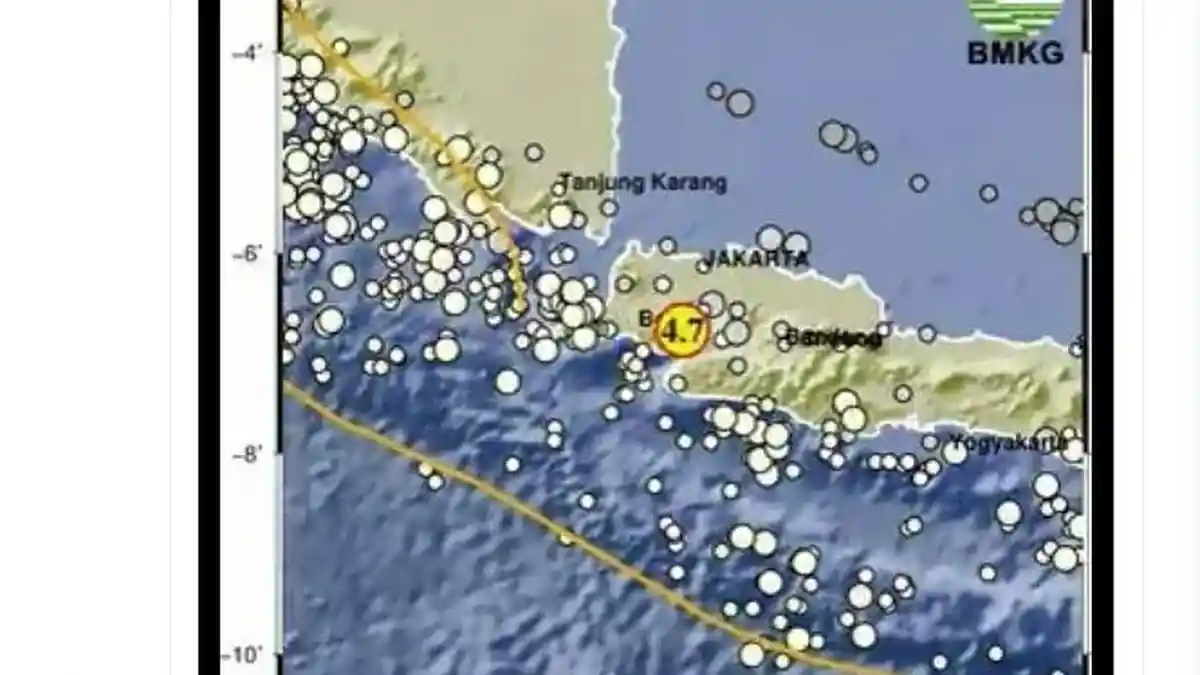 Gempa Bumi Magnitudo 4.7 Terjadi di Sukabumi Kamis 14 Desember 2023, Hanya Jarak 24 Kilometer
