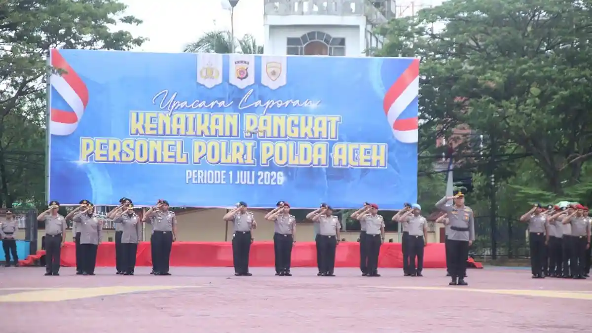 1.544 Personel Polda Aceh Naik Pangkat, Kapolda Titip Pesan Jaga Kepercayaan Publik - Serambinews.com