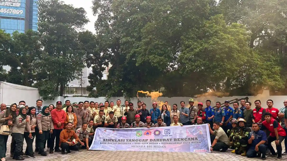 BPBD Ingin Pastikan Lingkungan Kerja Tanggap Darurat Bencana, Simulasi di Menara BRI Medan