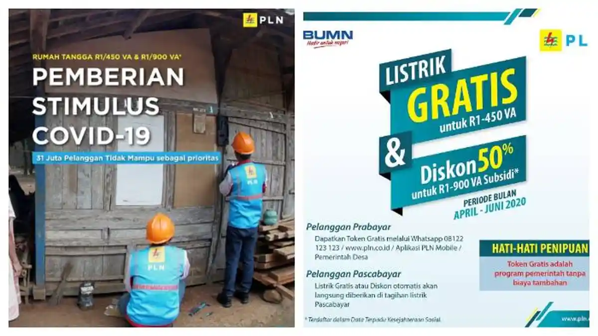 Cara Dapat Listrik Gratis PLN Mei 2020, Login www.pln.co.id atau WhatsApp