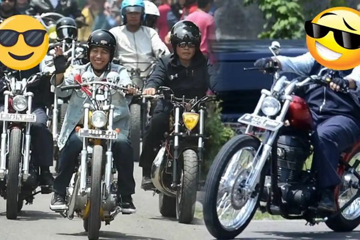 Siapa ya Biker di Belakang Presiden Jokowi yang Bikin Netizen Gagal Fokus. Gayanya Tak Kalah Kece