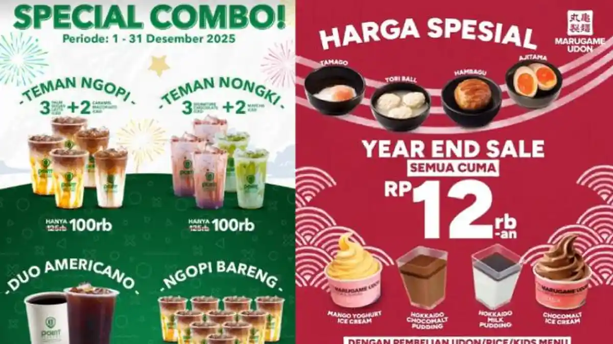 17 Promo Makanan dan Minuman Akhir Tahun 2025: Pizza Hut, Marugame Udon, Hingga Point Coffe