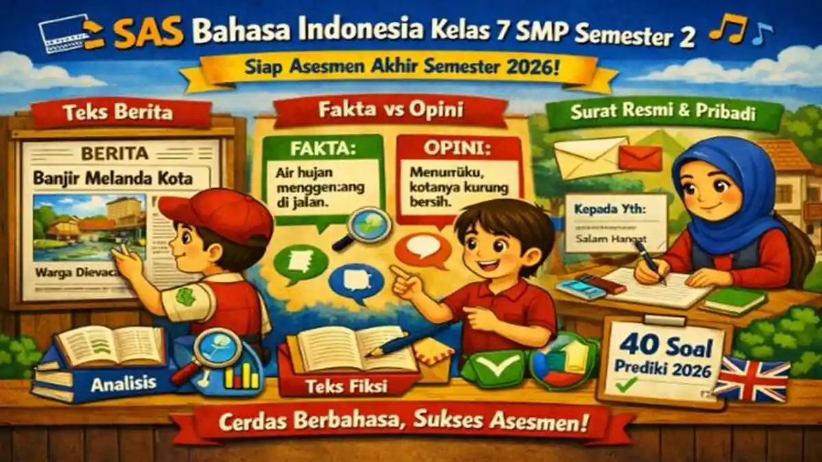 40 Soal SAS Bahasa Indonesia Kelas 7 SMP Semester 2 Kurikulum Merdeka 2026