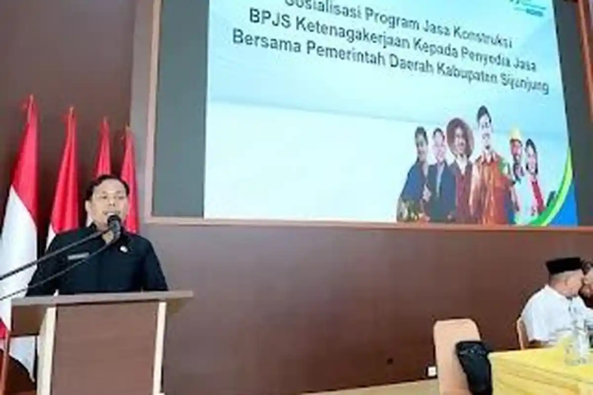 Pemkab Sijunjung Sosialisasikan Program Kepesertaan  BPJS Ketenagakerjaan bagi Jasa Konstruksi