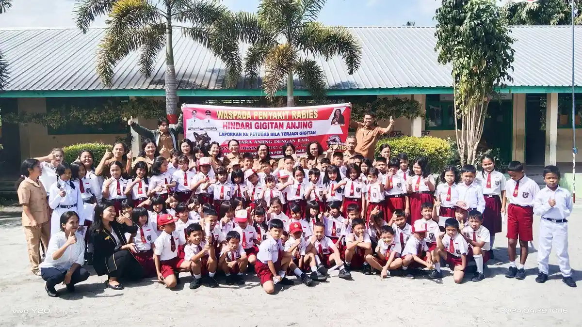 Cegah Penyebaran Rabies, Dinas Ketahanan Pangan dan Pertanian Samosir Sosialisasi di Sekolah