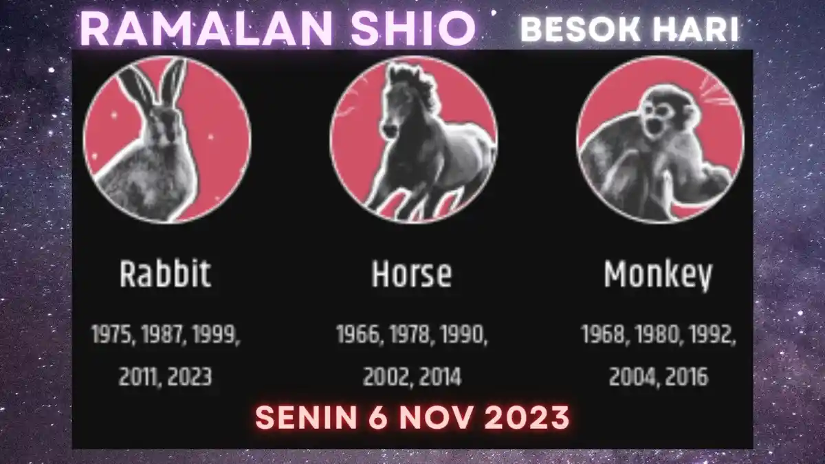 Ramalan Shio Karier-Cinta Kelinci-Kuda-Monyet Besok Selasa 7 November 2023: Intuisi Kerja Lembur