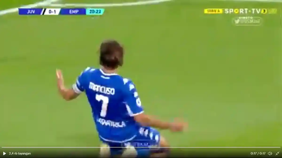 Gawat, Babak Pertama Juventus vs Empoli 0-1, Leonardo Mancuso Tiru Selebrasi Ala Ronaldo