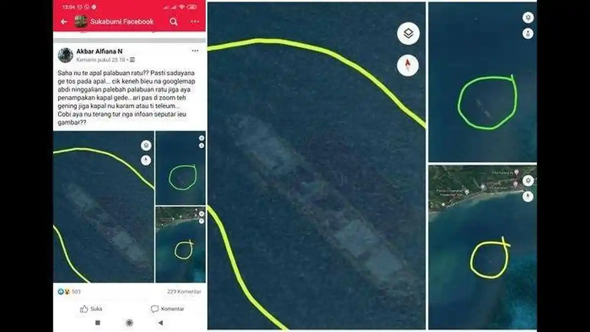 Kapal Karam di Pantai Cikembang Sukabumi Terekam Google Maps, Ini Tanggapan Kemenko Kemaritiman