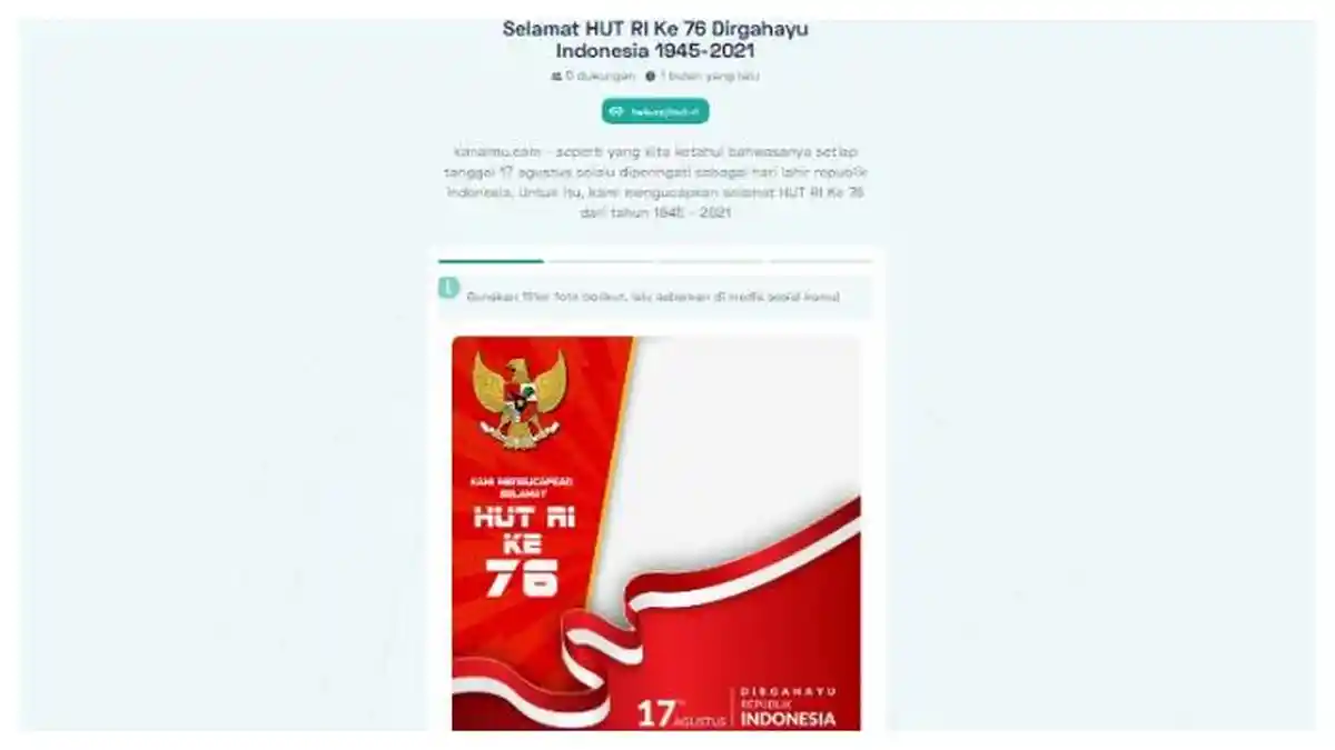 LINK TWIBBON Hari Kemerdekaan ke-76 RI, Beserta Cara Memakainya Berikut Ini