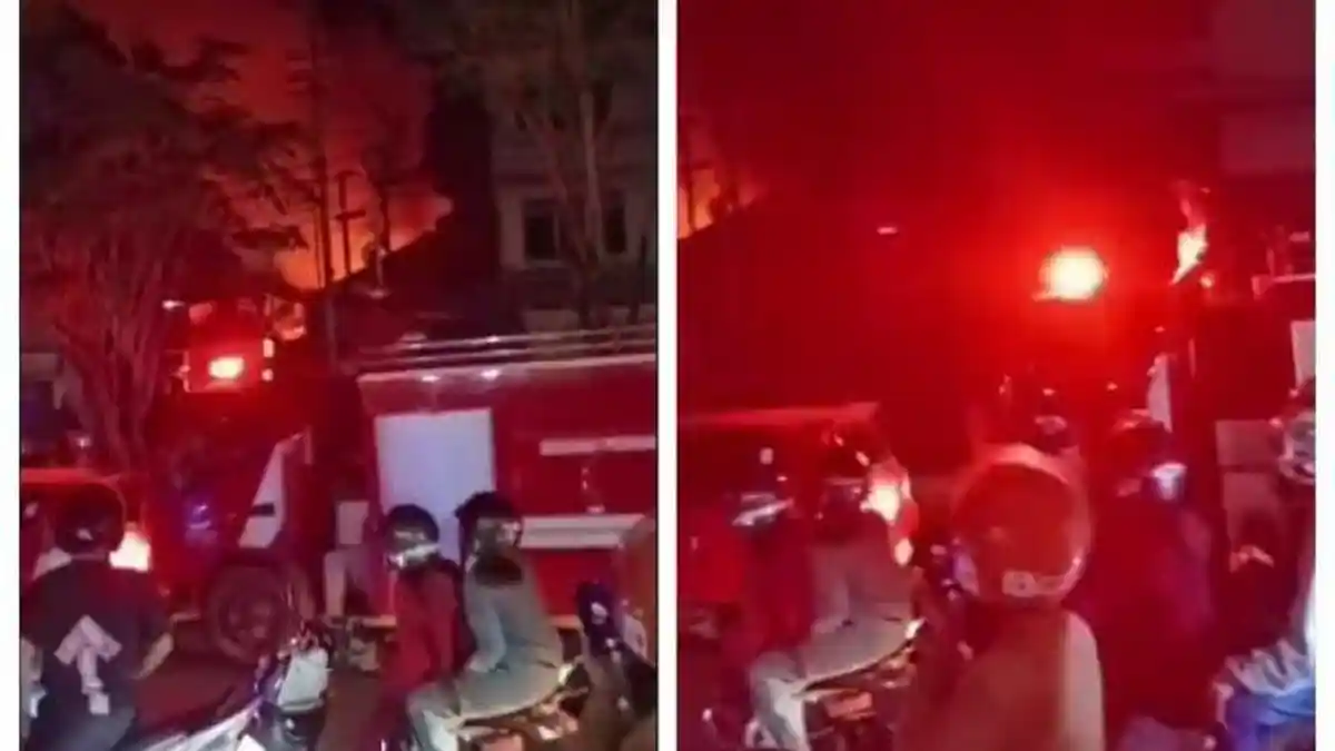 Darurat Mendesak, Mobil Damkar Hantam Mobil Emak-Emak yang Berjalan Pelan