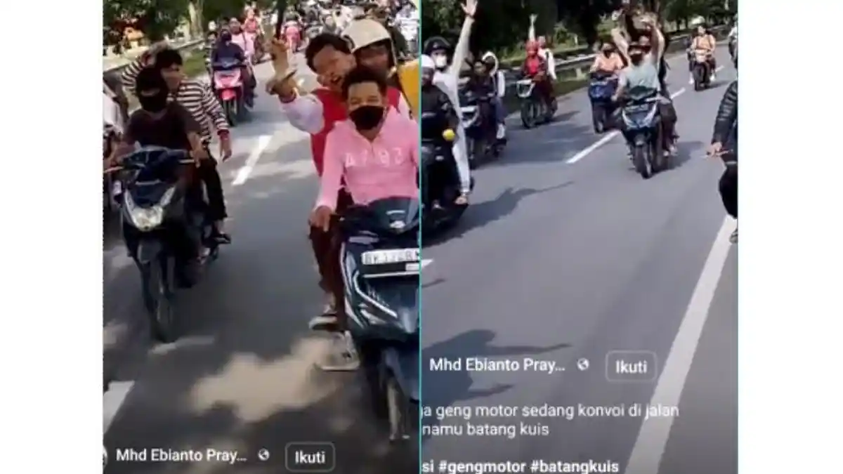 Geng Motor Beranggotakan Pelajar Konvoi dan Bawa Senjata Tajam di Jalan Bandara Kualanamu