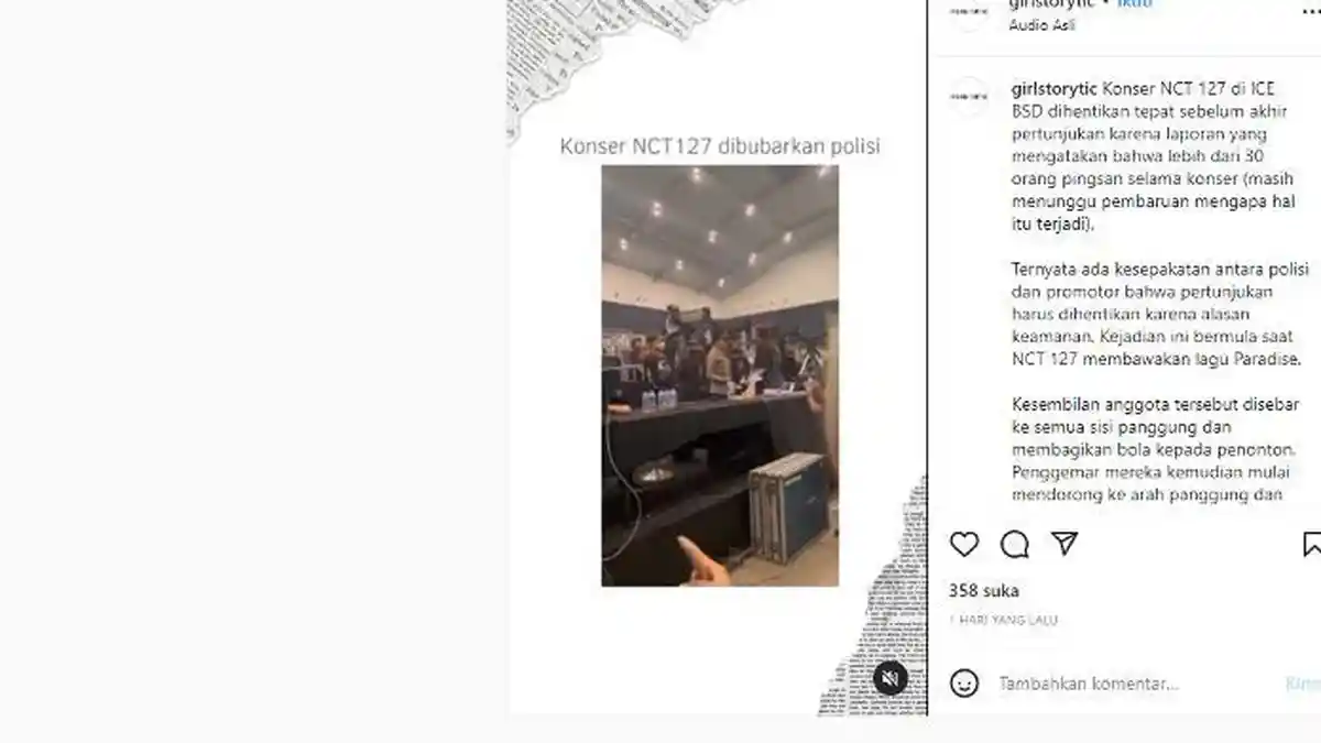 Video Viral Instagram, Konser Perdana NCT 127 di Indonesia Dibubarkan Polisi