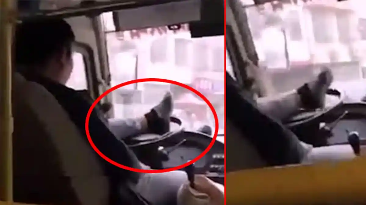 Aksi Sopir Bus Tiongkok ini Bikin Geram, Lihat Caranya Mengendalikan Kemudi Sambil Main Ponsel