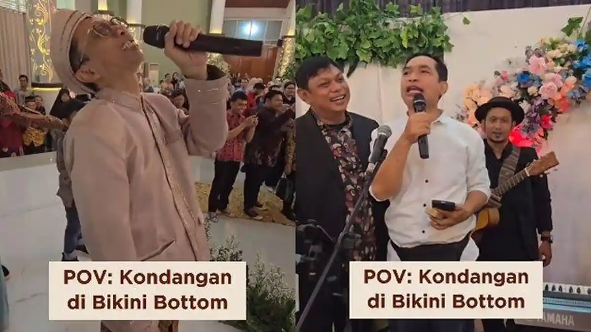Viral Acara Pernikahan Anak Pengisi Suara Squidward di Depok, Tamu Serasa Kondangan di Bikini Bottom