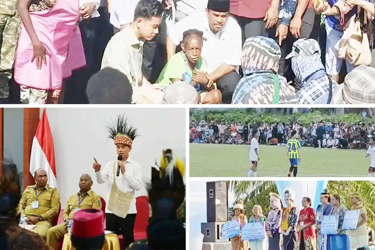 Rangkuman Kunjungan Wapres Gibran di Manokwari, Tinjau Pasar hingga Main Bola