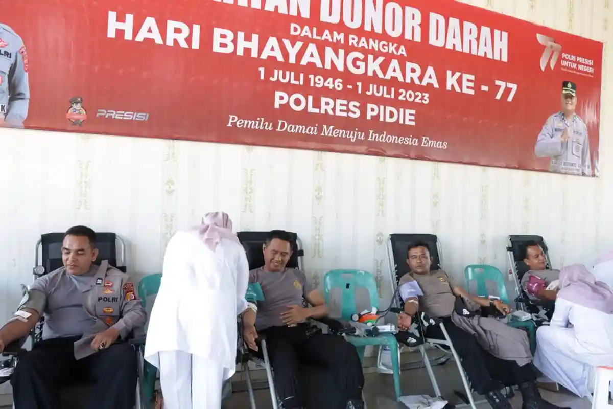 Gandeng RSUD Tgk Chik Di Tiro Sigli, Polres Pidie Gelar Donor Darah