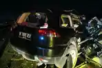 Mobil Pajero Alami Laka Tunggal di Tol Krian Gresik, Sopir Diduga Mengantuk