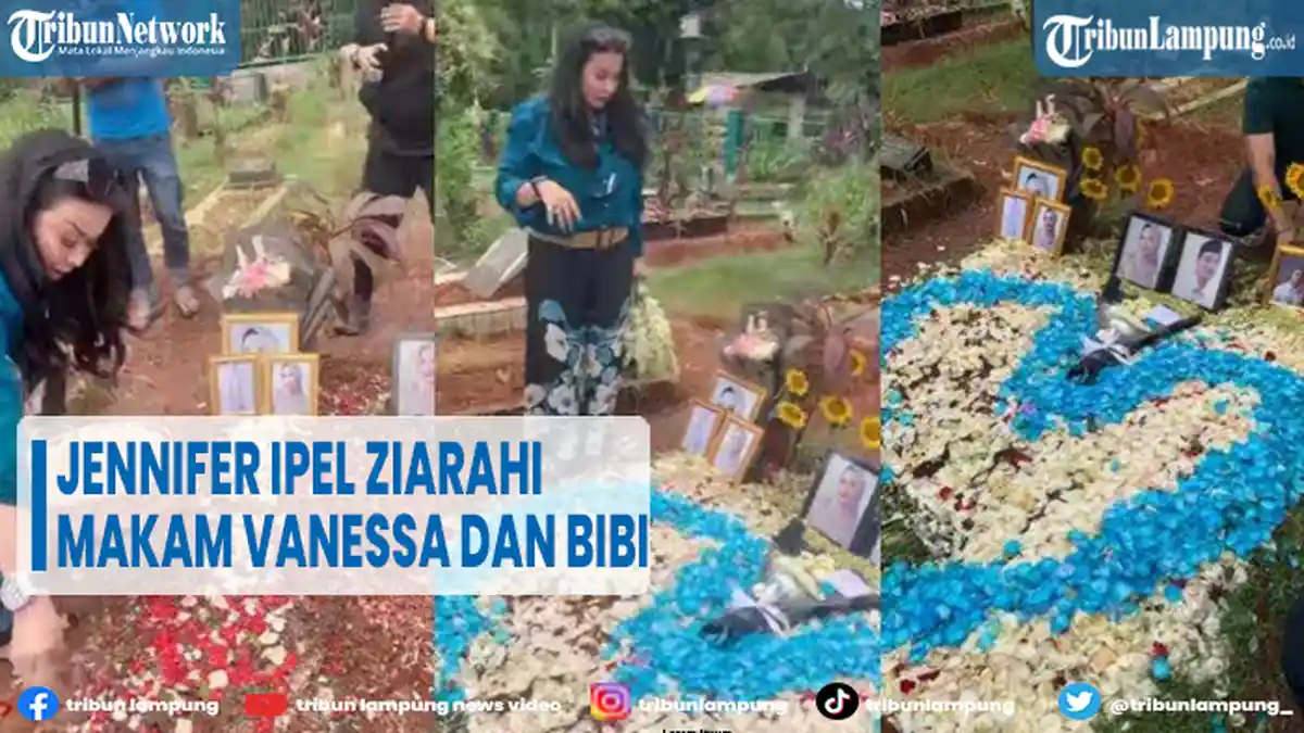 Jennifer Jill Ziarahi Makam Vanessa Angel dan Bibi, Tabur Bunga Bentuk Hati
