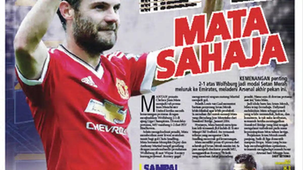 Peran Juan Mata di Gol Kemenangan Manchester United atas Wolfsburg