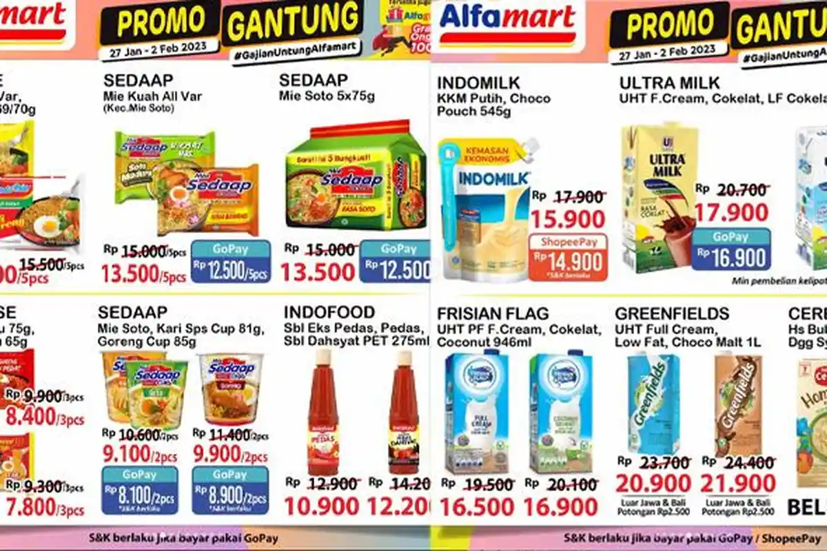Promo Gantung Alfamart dan Indomaret Hari Ini Selasa 31 Januari 2023: Diskon Indomie dan Mi Sedaap
