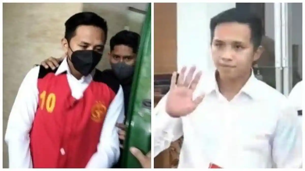 Potret Bharada E Saat Hadiri Sidang, Lambaikan Tangan Sambil Senyum Tipis
