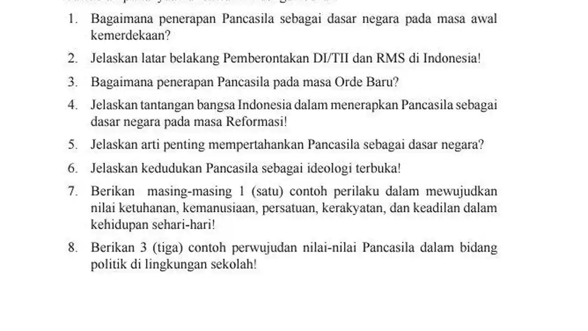 Kunci Jawaban PKN Kelas 9 Halaman 29 dan 30: Perwujudan Nilai-nilai Pancasila