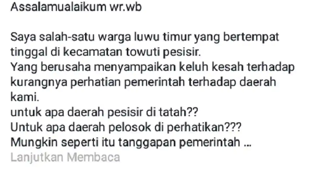 Tak Nikmati Listrik, Warga Towuti Luwu Timur Keluhkan Perhatian Pemerintah, Begini Curhatnya