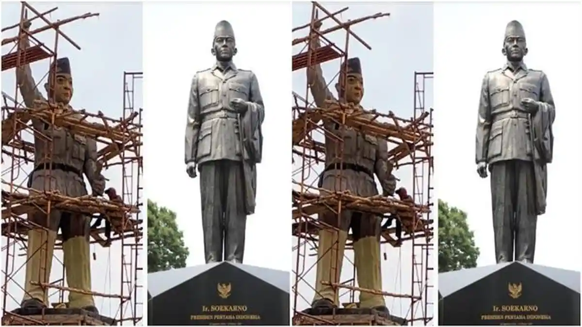 Pembangunan Tugu Soekarno di Banyuasin Jadi Sorotan, Wajah Sang Proklamator Lebih Tembem