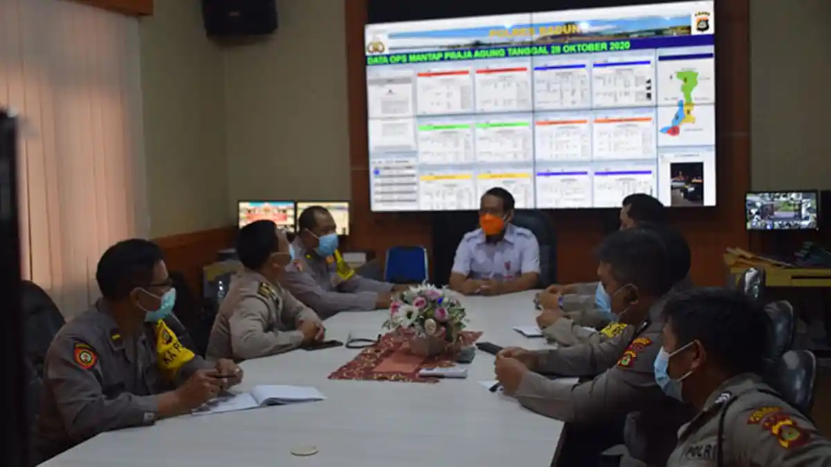 Terima Tim Pamatwil Polda Bali, Kabag Ops Polres Badung Siap Amankan Daerah Rawan Penyebaran Corona