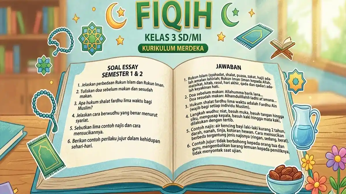 Jawaban dan Soal Essay Fiqih Kelas 3 Kurikulum Merdeka 2026 Semester 1–2