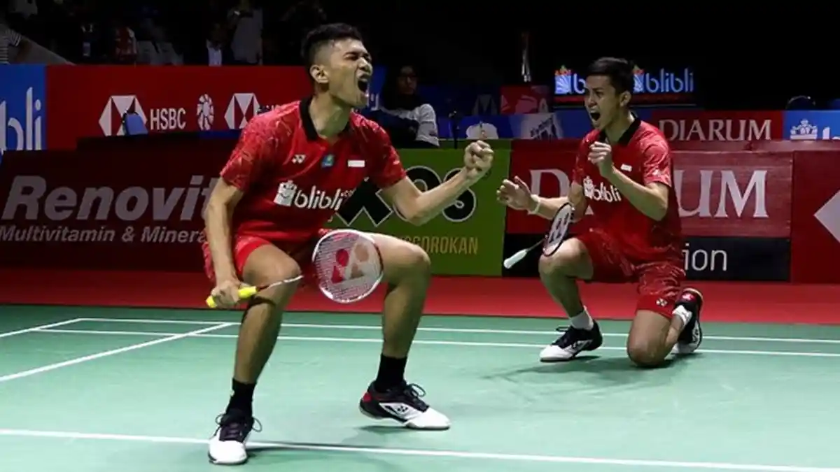 Aksi Tengil  Fajar/Rian Tiru Gaya Kevin dan Kekesalan Netizen DiFinal Syed Modi International 2018
