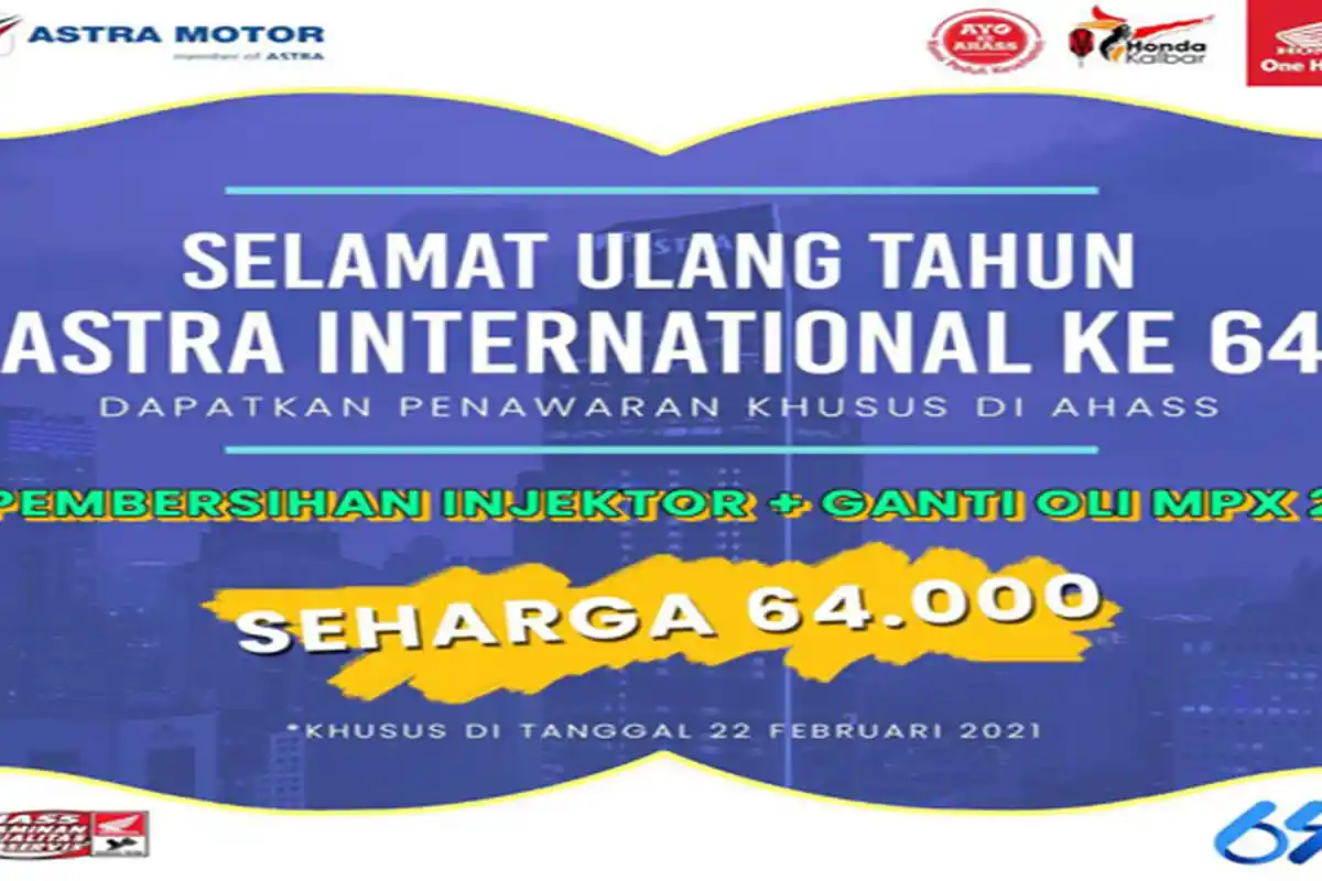 Astra Motor Berikan Paket Spesial Hanya Rp 64 Ribu di 31 Jaringan AHASS di Kalbar