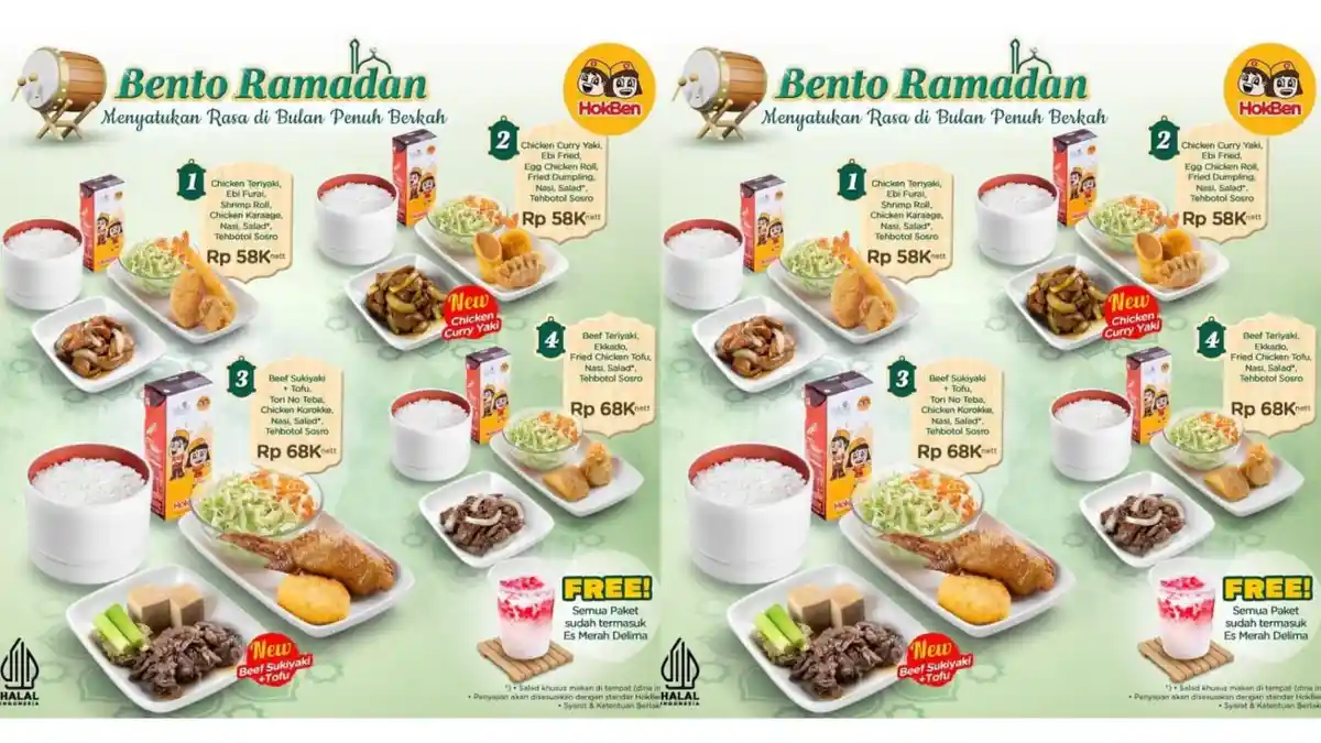 LEBIH HEMAT! Promo HokBen Hari Ini 23 April 2023, Dapatkan Bento Ramadan 3 Hanya Rp 68.000