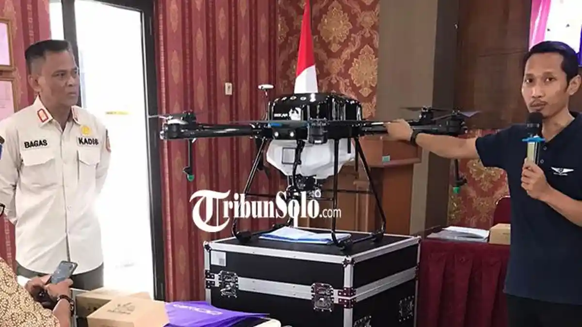 Makin Modern! Pemkab Sukoharjo Punya Tiga Mesin Drone untuk Pertanian, Bisa Dipakai Petani Gratis