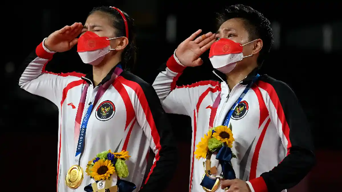 Greysia/Apriyani Raih Emas Olimpiade Tokyo dan Cetak Sejarah, Lagu Indonesia Raya Menggema di Jepang