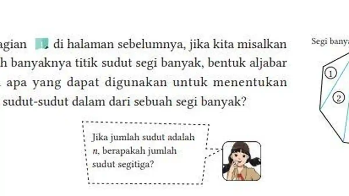Kunci Jawaban Matematika Kelas 8 Halaman 111 Kurikulum Merdeka: Jumlah Sudut Dalam Segi Banyak