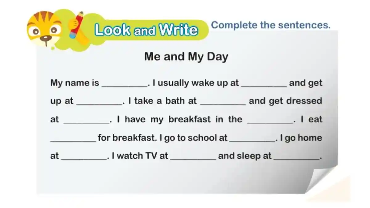 Kunci Jawaban Bahasa Inggris Kelas 4 Halaman 116 Kurikulum Merdeka, Complete the Sentences