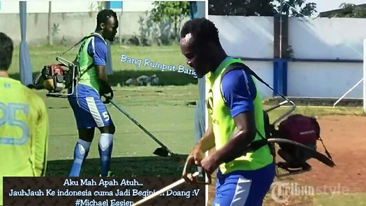 Waduh! Dibeli Mahal-mahal oleh Persib, Michael Essien Malah Jadi Tukang Potong Rumput!