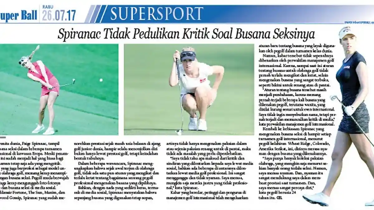 Paige Spiranac Tidak Pedulikan Kritik Soal Busana Seksinya