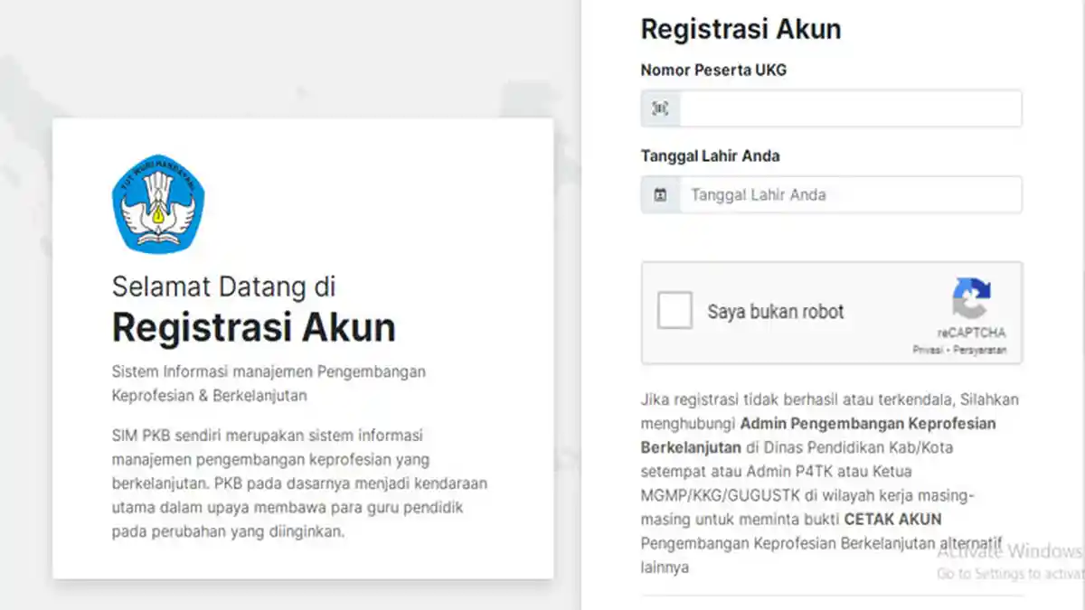 REGISTRASI GTK 2021 Isi SIM GPO Online Login https://gtk.belajar.kemdikbud.go.id/akun/registrasi