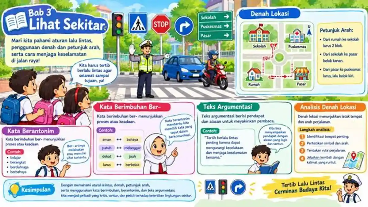 30 soal UH bahasa Indonesia kelas 4 SD materi bab 3 lihat sekitar kurikulum merdeka